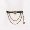 Heart Chain Belt: Black/Brass