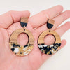 Wooden and Resin Earring: Blue Moon