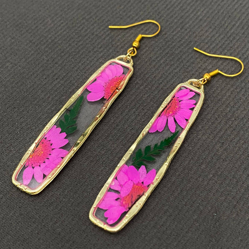 Pressed Dried FlowerDangle Earrings