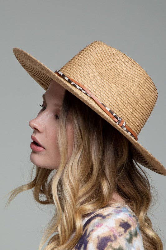 Panama Hat with Double Trim: DARK NATURAL