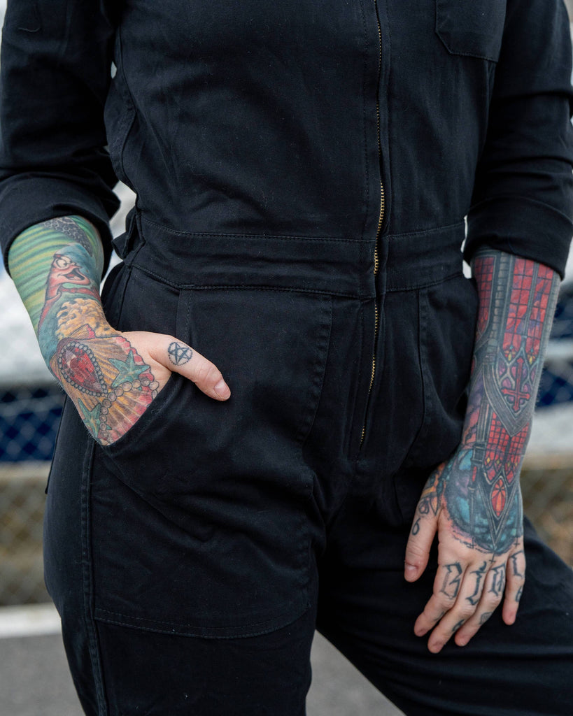 Rebel Jet Black Boiler Suit
