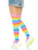 Neon Rainbow Thigh High Socks