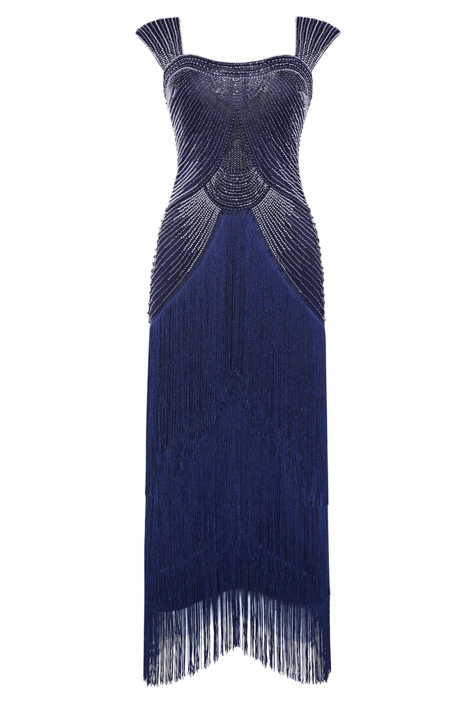 Marchesa Midnight Blue Beaded Dress