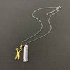 Barber 18K Gold Plated Charm Necklace- Steel
