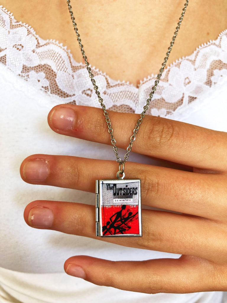 Book Locket Necklace - The Outsiders - 1st Ed.: Stainless Steel