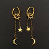 Moon Star Sun Huggie Earrings