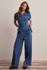 Blue Haze Stretch Denim Jumpsuit