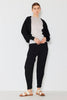 Ribbed Pleated Bolero: Black