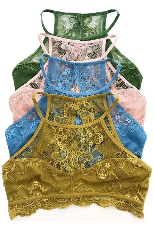 Hi-Neck Lace Bralette