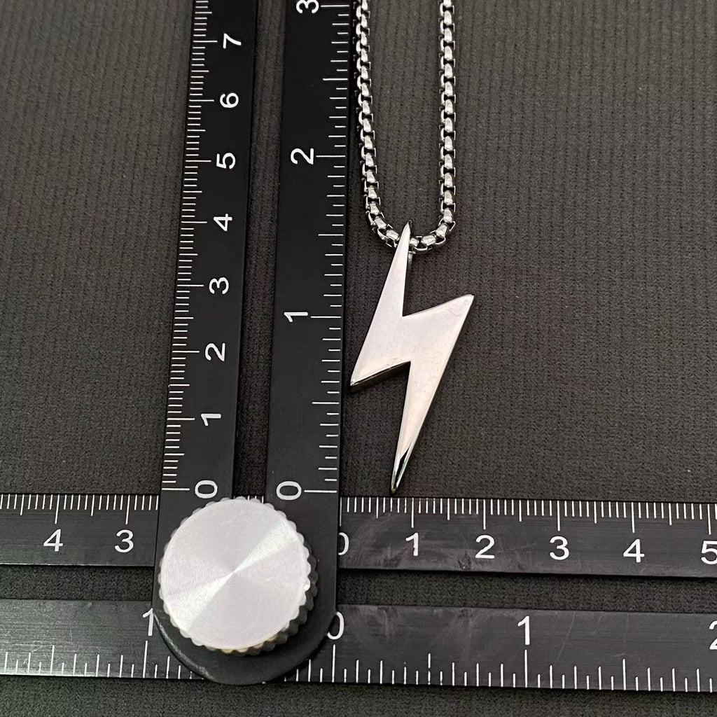 Stainless Steel Lightning Necklace : Silver