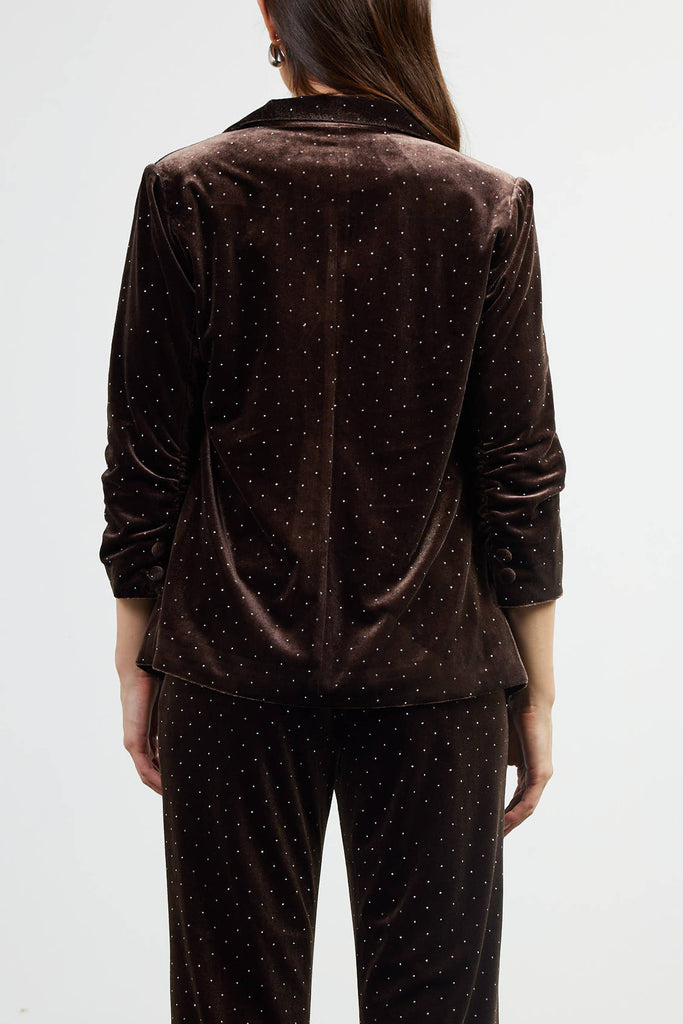Rhinestone Chocolate Velvet Blazer