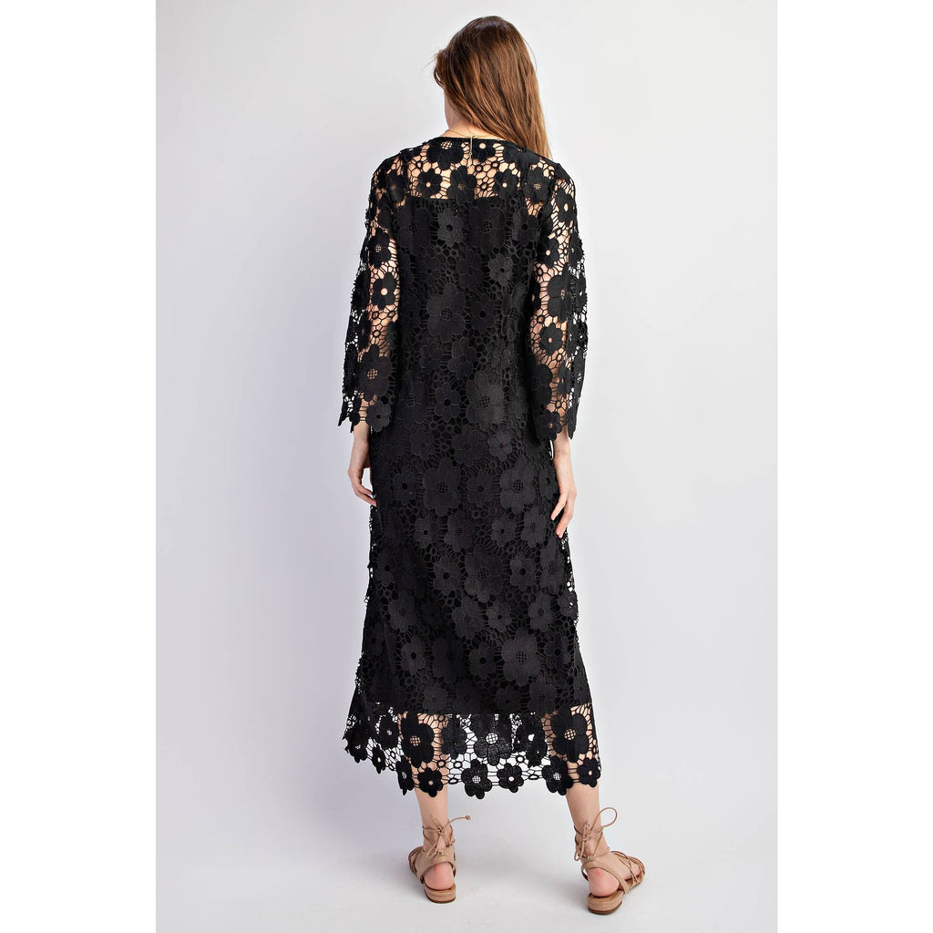Crocheted Lace Relaxed Fit Dress