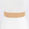 Faux Straw Elastic Belt: Khaki Daisy