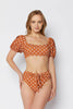 Puff Sleeve Bikini: Rust Dots