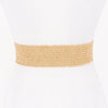 Stretch Rattan Gold Clasp Belt: Khaki