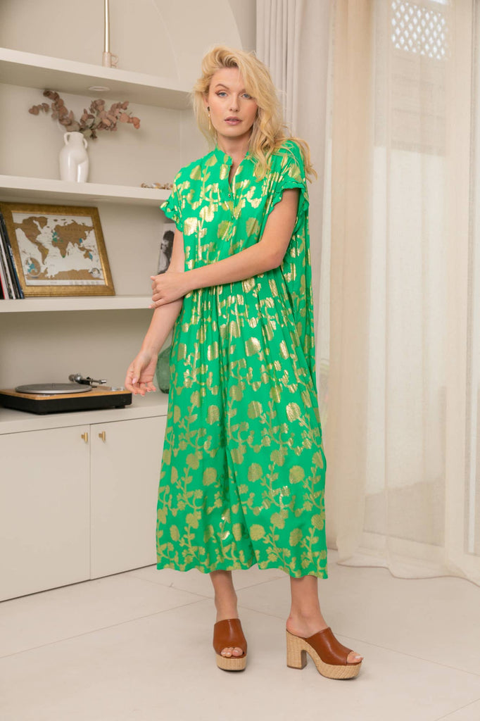 Gilded Iris Caftan Dress