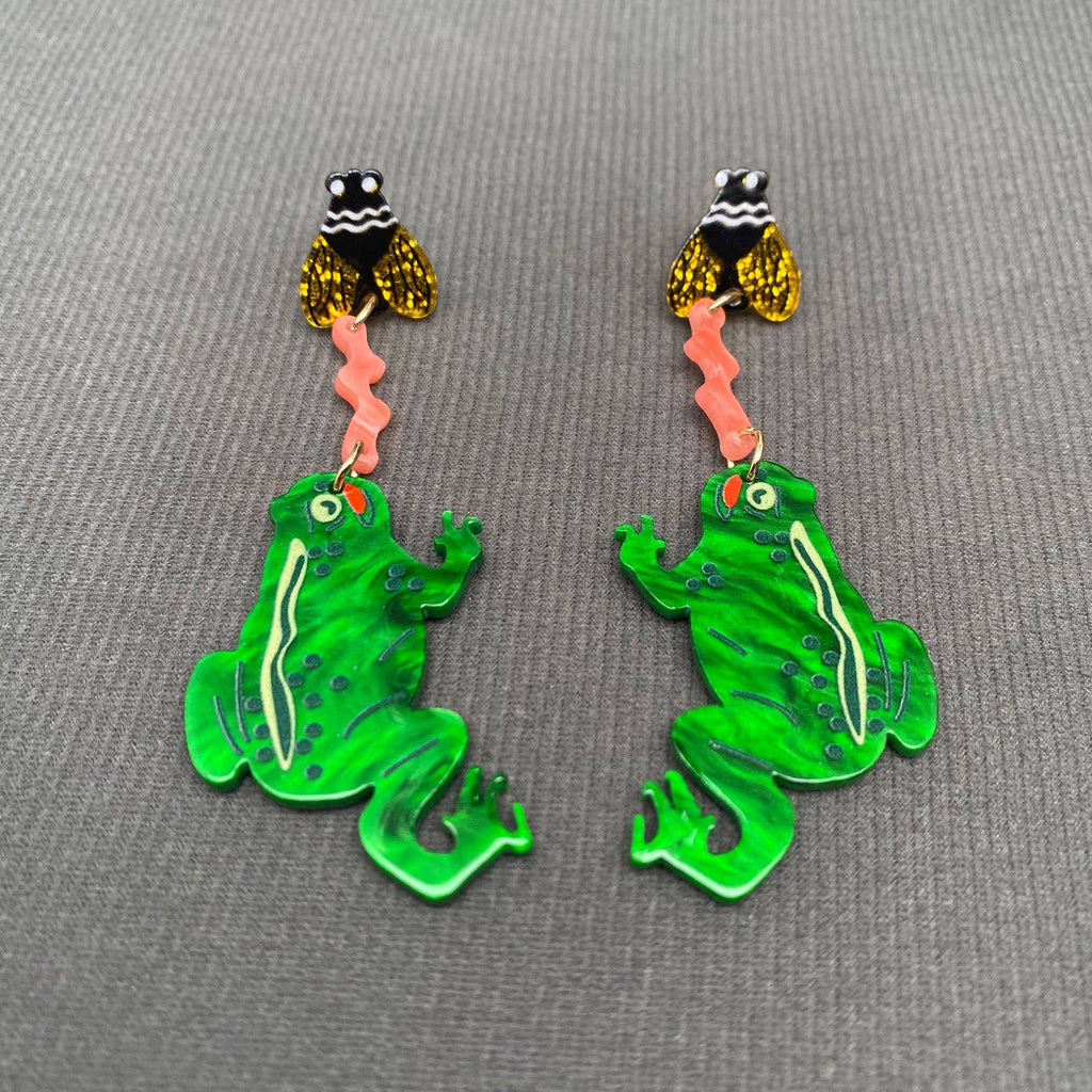 Hungry Frogs Acrylic Earrings