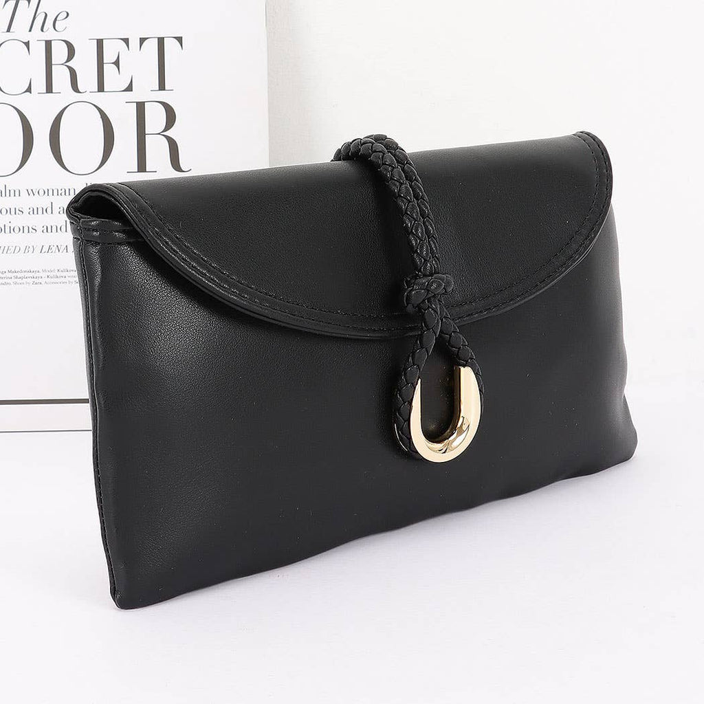 Vegan Leather Envelope Clutch Bag: Cinnamon
