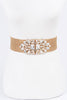 Rhinestone Metallic Straw Stretch Belt: Silver