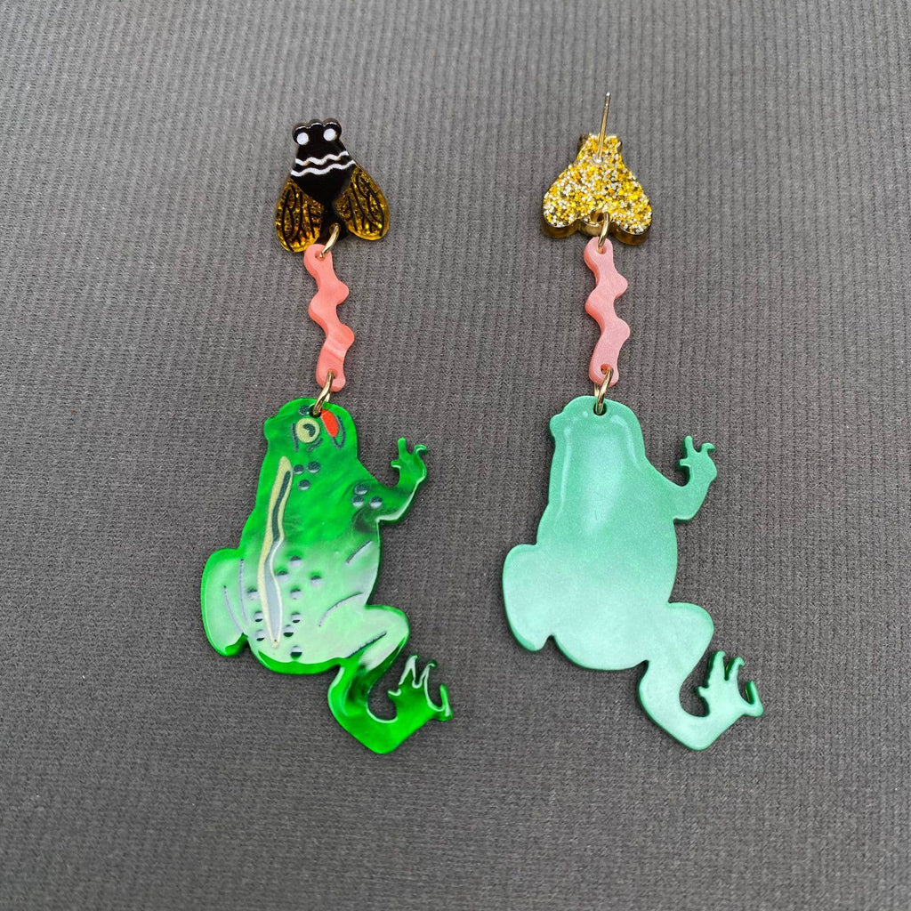 Hungry Frogs Acrylic Earrings