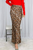 Leopard Print Bias Cut Satin Maxi Skirt