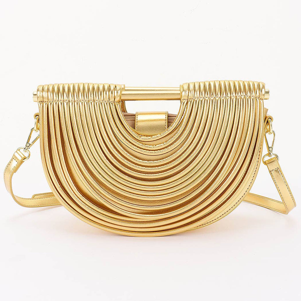 Metallic Faux Leather Noodle Bag: SL