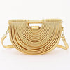 Metallic Faux Leather Noodle Bag: Gold