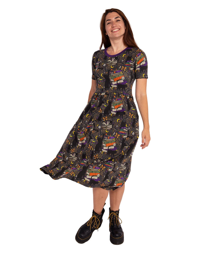 Books and Cats Midi Dress