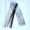 Fringe Scarf Horsebit Navy White