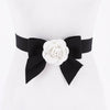 Parisienne Flower Bow Belt: Black