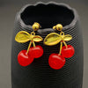 Cherry Charm 18K Gold Plated Earrings