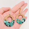 Wooden and Resin Earring: Blue Moon