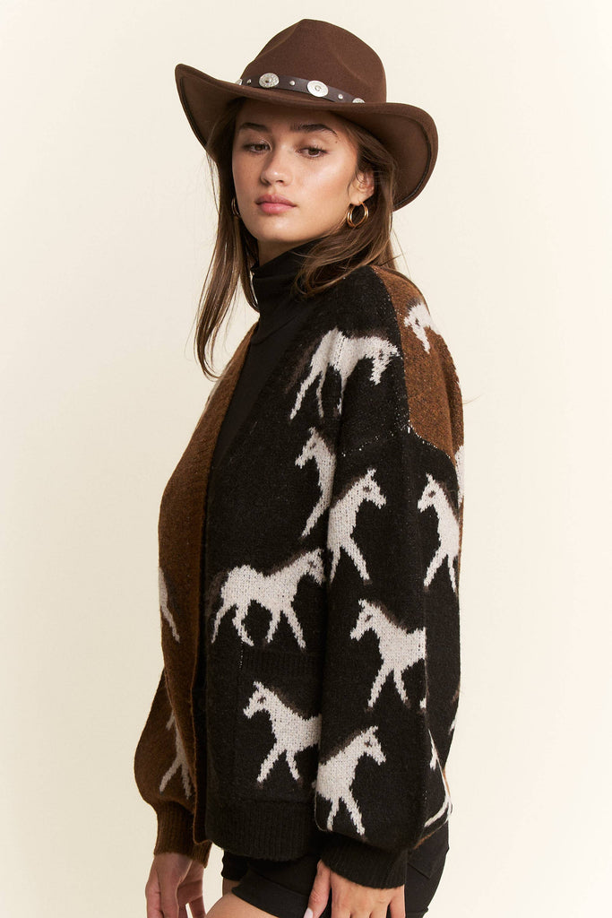 Two Tone Horse Cardigan
