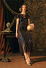 Midnight Blue Beaded Flapper Dress