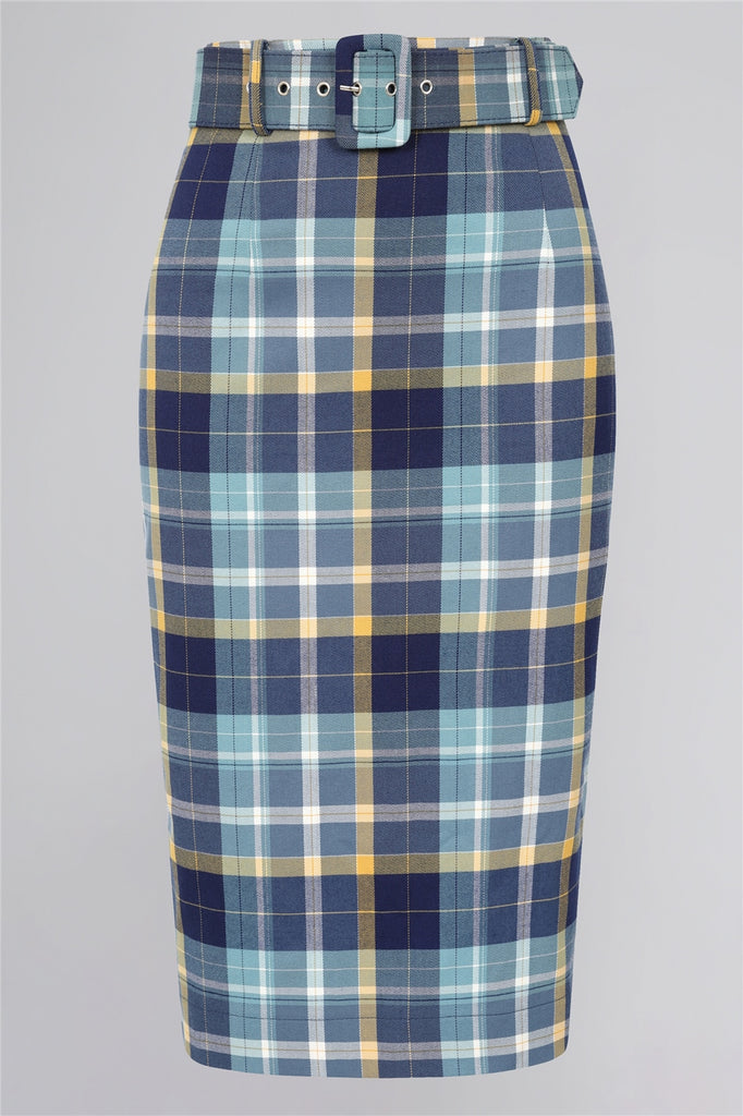 Moonlight Check Pencil Skirt