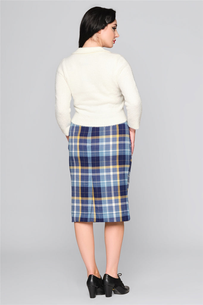 Moonlight Check Pencil Skirt