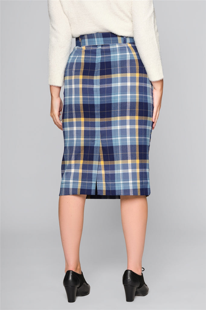 Moonlight Check Pencil Skirt