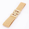 Stretch Rattan Gold Clasp Belt: Black