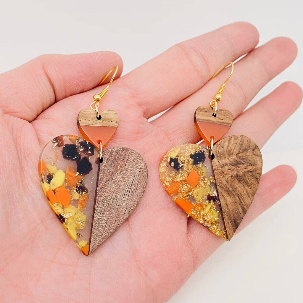 Wooden and Resin Earrings: Jupiter
