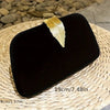 Gold Leal Black Velvet Evening Bag