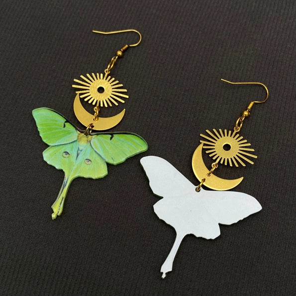 Moon Moth Queen Earrings