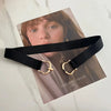 Thin Basic Strectch Belt: Black/Gold