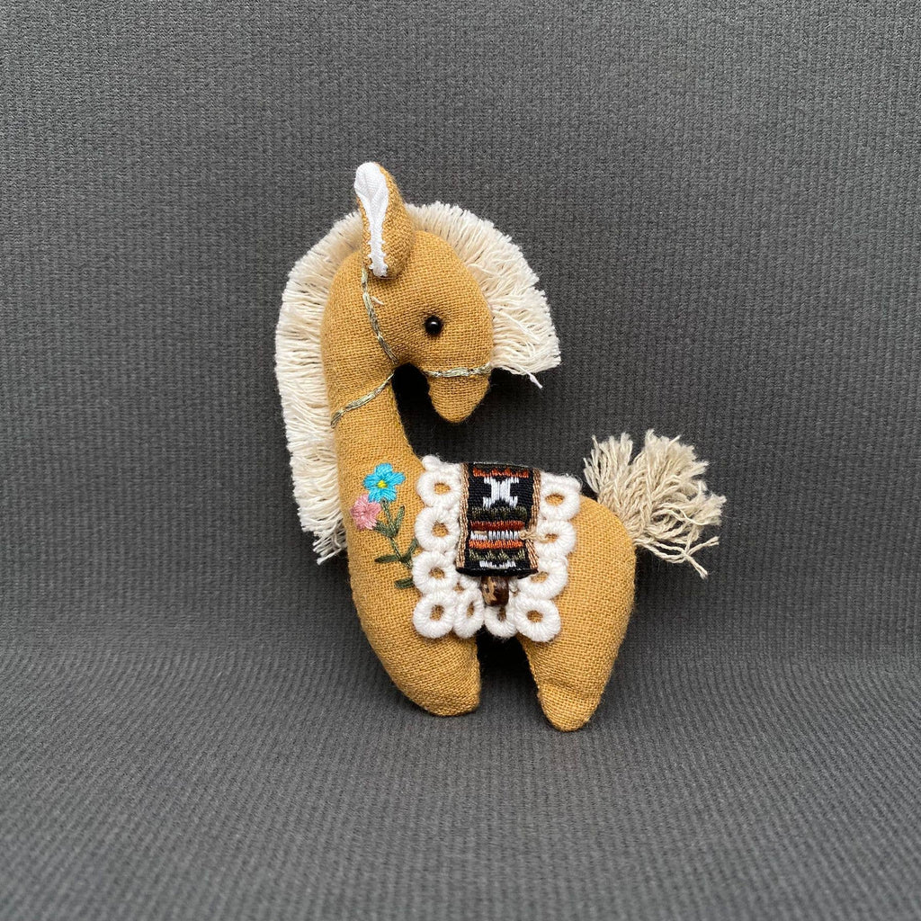 Brown Linen Horse Brooch