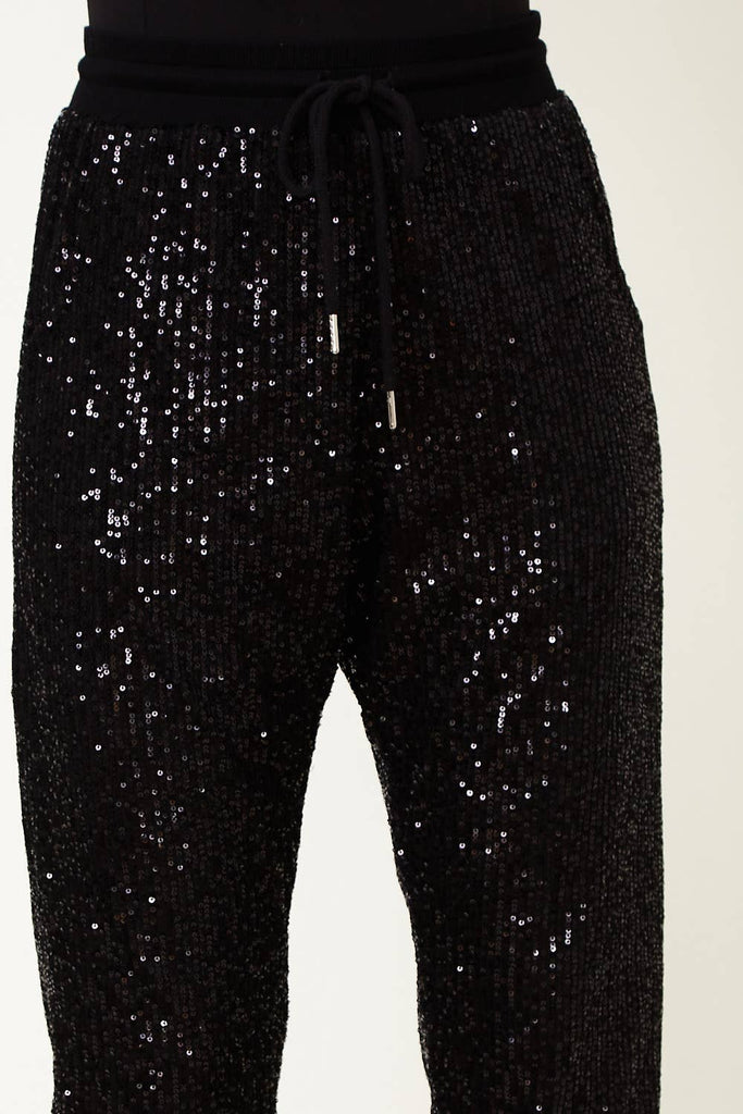 Black Sequin Jogging Pants