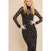 Polka Dot Mesh Wiggle Maxi w/ Slip