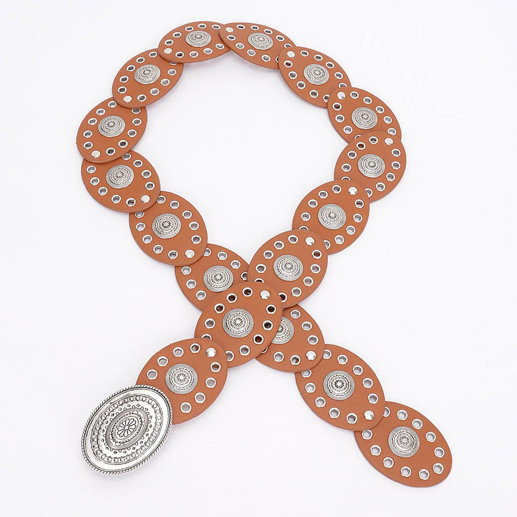 Silverwood Oval Western Belt: White