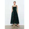 Emerald Velvet Bow-Back Maxi Dress