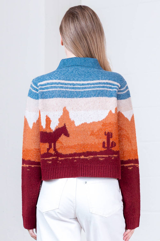 Western Movie Cardigan: Blue Sky