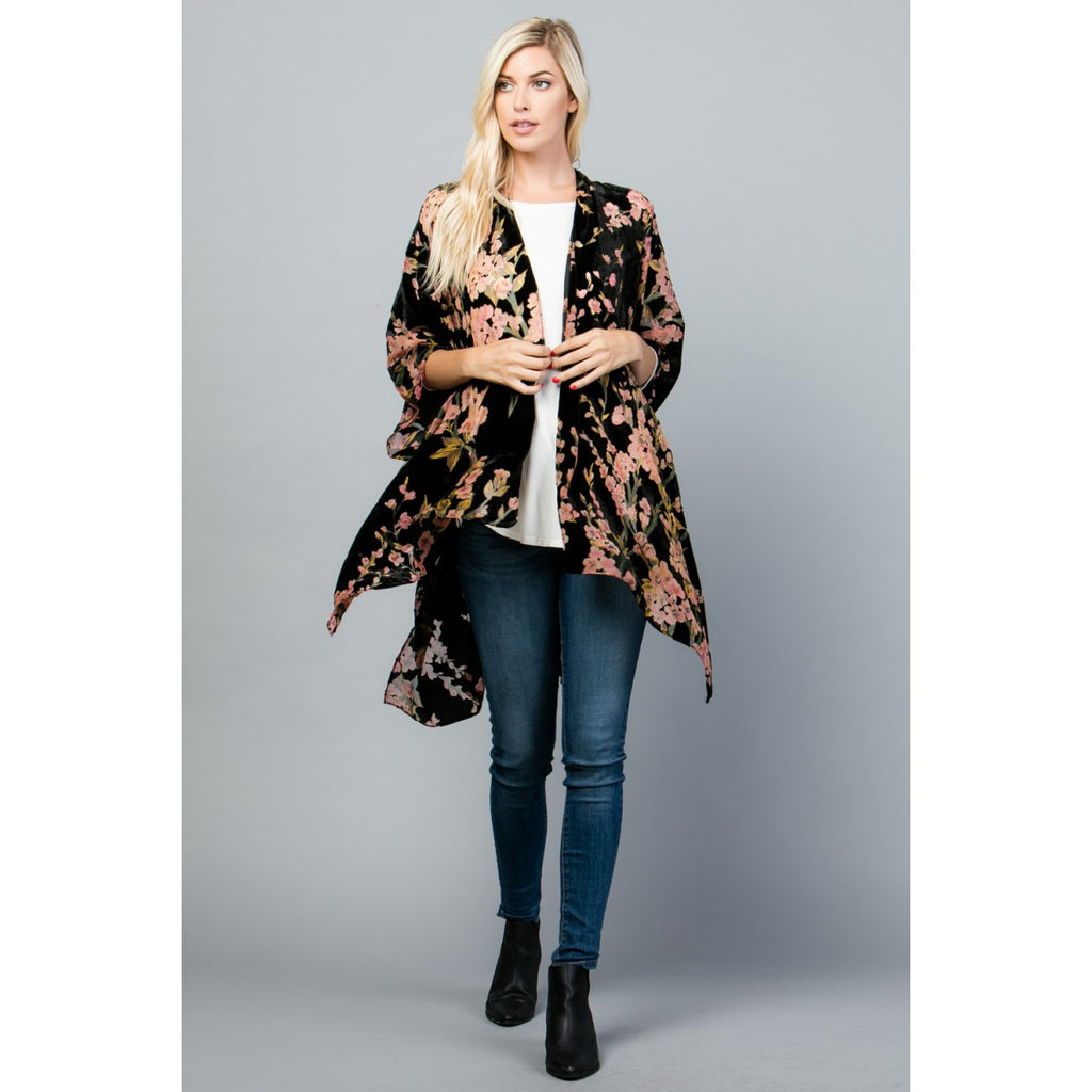 Cherry Blossom Velvet Kimono
