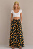 Pumpkin Print Wide Leg Pants